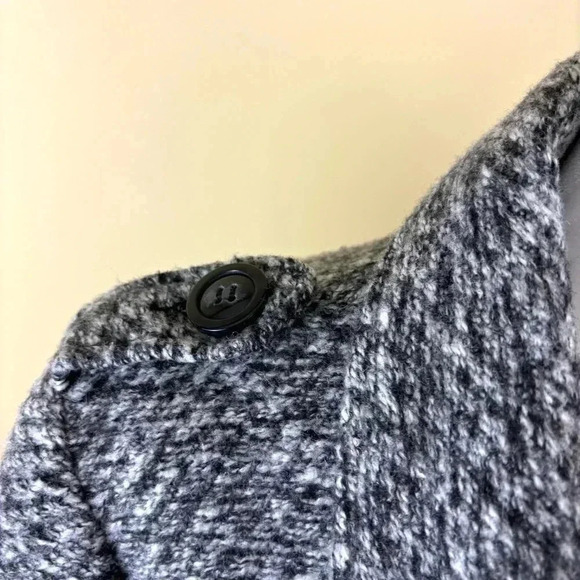 Sebby Heathered Gray Button Down Tie Waist Wool Blend Pea Coat Size L - Picture 8 of 16